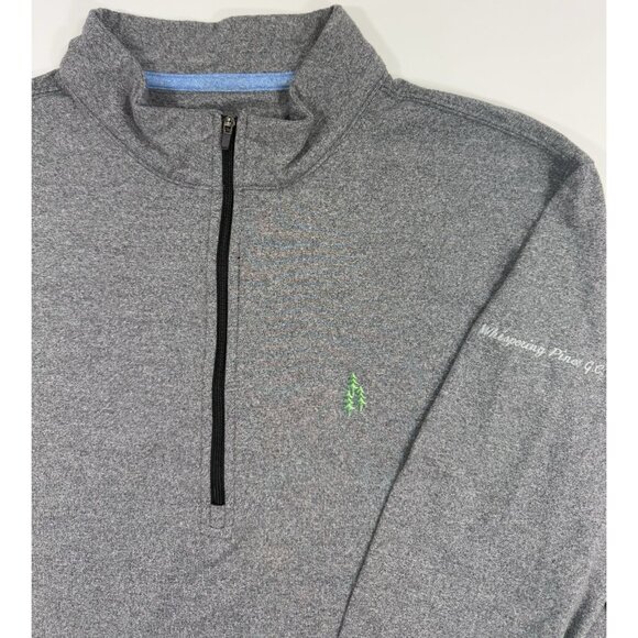 Straight Down Mens 1/4 Zip Pullover Whispering Pines Golf Club Sz Medium Gray - Picture 1 of 12